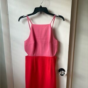 French Connection Strapless Pink and Red Dress